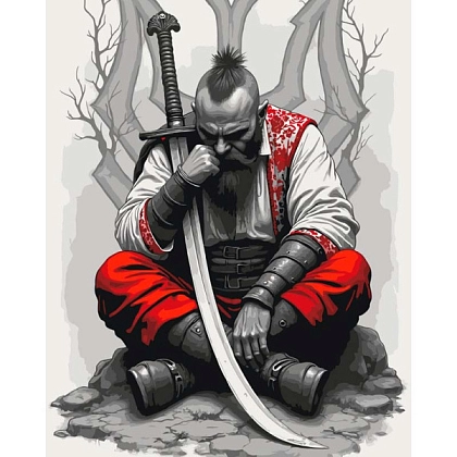 Картина по номерам Козак із шаблею (40х50 см), бренду Art Craft - KUBIX