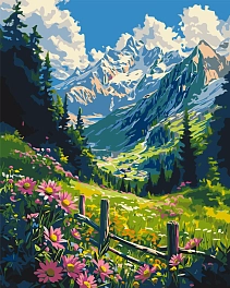 Картина по номерам Горная поляна (40х50 см)