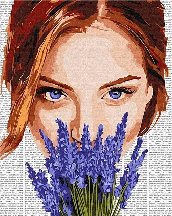 Картина по номерам Девушка с лавандой (40х50 см), бренду Идейка - KUBIX