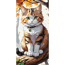 Картина по номерам Пухнастий котик (40х80 см)