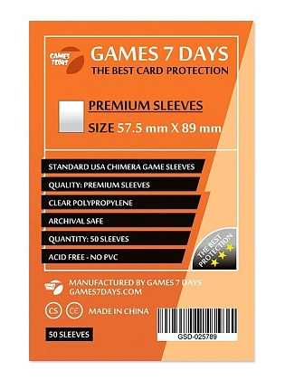 Протекторы Premium USA Chimera (50 шт) (57.5 x 89 мм) , бренду Games 7Days - KUBIX