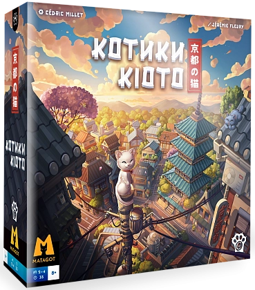 Настільна гра Котики Кіото (Kyoto no Neko), бренду Woodcat, для 2-4 гравців, час гри < 60хв. - KUBIX