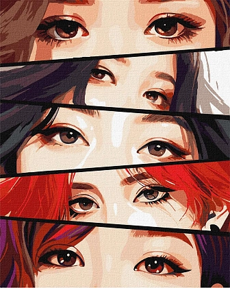 Картина по номерам K-pop гурт Blackpink очі (40х50 см), бренду Ідейка - KUBIX