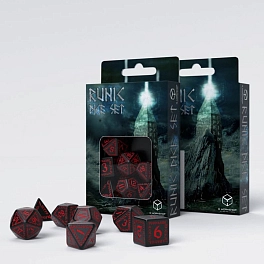 Набор кубиков Runic Black & red Dice Set - KUBIX Набор кубиков Runic Black & red Dice Set