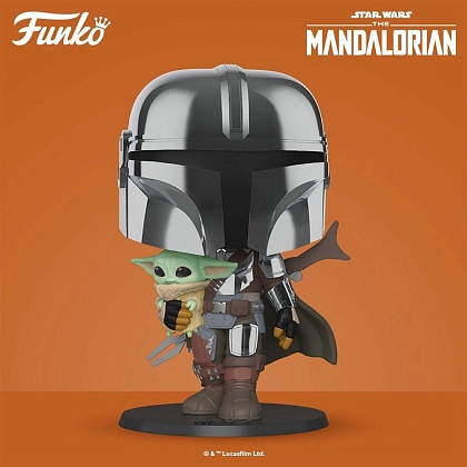 Купити Игровая фигурка Funko Pop! Мандалорец в хроме с малышом (25 см) Star Wars: #380, бренду Funko - 5 - KUBIX Игровая фигурка Funko Pop! Мандалорец в хроме с малышом (25 см) Star Wars: #380, бренду Funko - 5 - KUBIX
