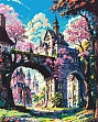 Миниатюра товара Картина по номерам Сказочный замок в сакуре (40х50 см) - 1