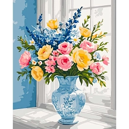 Картина по номерам Квіти на підвіконні (40х50 см)