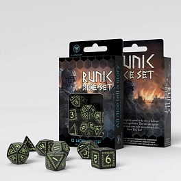 Набор кубиков Runic Black & glow-in-the-dark Dice Set - KUBIX Набор кубиков Runic Black & glow-in-the-dark Dice Set