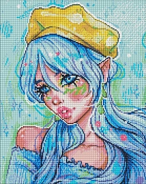 Алмазна мозаїка Блакитноока модниця (40х50 см)