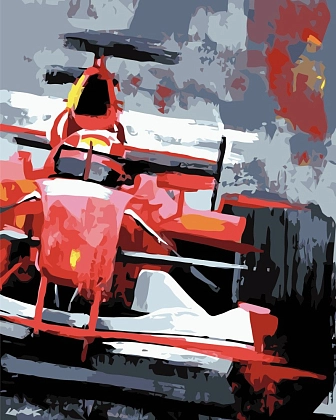 Картина по номерам Красный болид (40х50 см), бренду Strateg - KUBIX