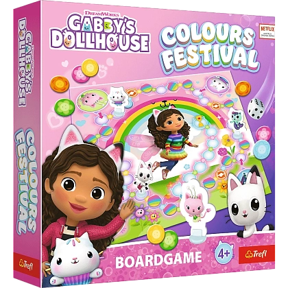 Настільна гра Фестиваль кольорів. Чарівний будиночок котика, бренду Trefl, для 2-4 гравців, час гри < 30хв. - KUBIX