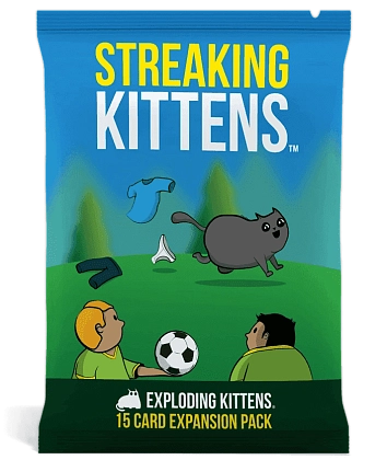 Настольная игра Взрывные Кошки. Плутоватые кошки (Exploding Kittens: Streaking kittens), бренду Exploding Kittens, для 2-5 гравців, час гри < 30мин. - KUBIX