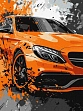 Миниатюра товара Картина по номерам Оранжевый автомобиль (30х40 см) - 1