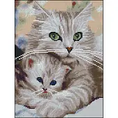 Миниатюра товара Алмазная мозаика Котики (30х40 см) - 1