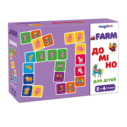 Настольная игра Домино. Ферма, бренду Ludum (Magdum), для 2-4 гравців - KUBIX