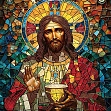 Миниатюра товара Алмазная мозаика Святое Причастие (30х30 см) - 1