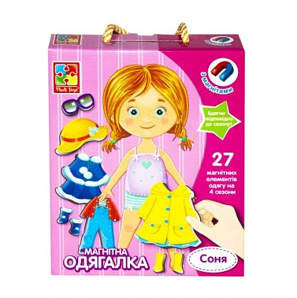 Настольная магнитная игра-одевалка «Соня», бренду Vladi Toys, для 1-2 гравців - KUBIX