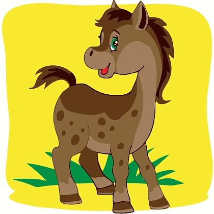 Картина по номерам Конячка-поні (20х20 см), бренду Strateg - KUBIX