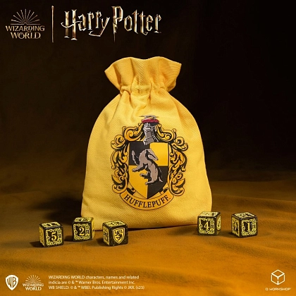 Набір кубиків з мішечком Harry Potter. Hufflepuff Dice & Pouch - 3 - KUBIX
