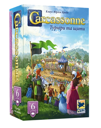 Настольная игра Каркасон №6. Турниры и щиты (Carcassonne: Jousts and Crests), бренду Feelindigo, для 2-6 гравців, час гри < 30мин. - KUBIX