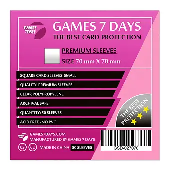 Протектори Games7Days (70 x 70 мм) Premium Square (50 шт)