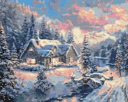 Алмазна мозаїка Зимовий пейзаж (40х50 см)