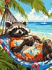 Картина по номерам Енот на отдыхе (30х40 см)
