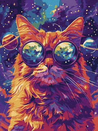 Картина по номерам Космический пушистик (30х40 см), бренду Идейка - KUBIX