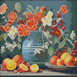Алмазна мозаїка Квіти й фрукти (30х30 см)